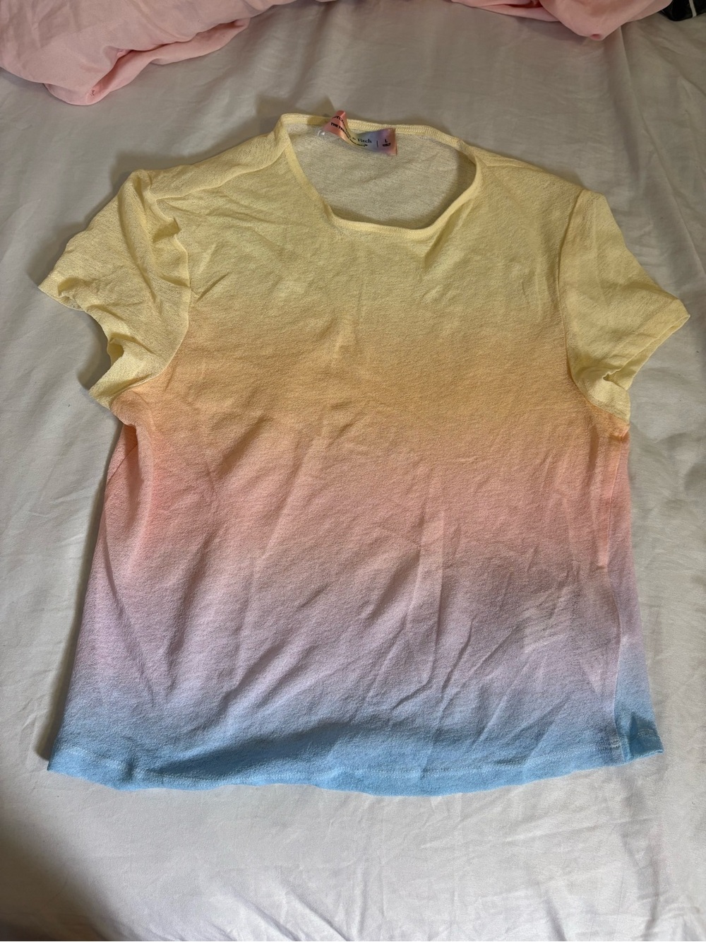 Abercrombie & Fitch Kids Short Sleeve Gradient Tee in Yellow, Pink, Blue
